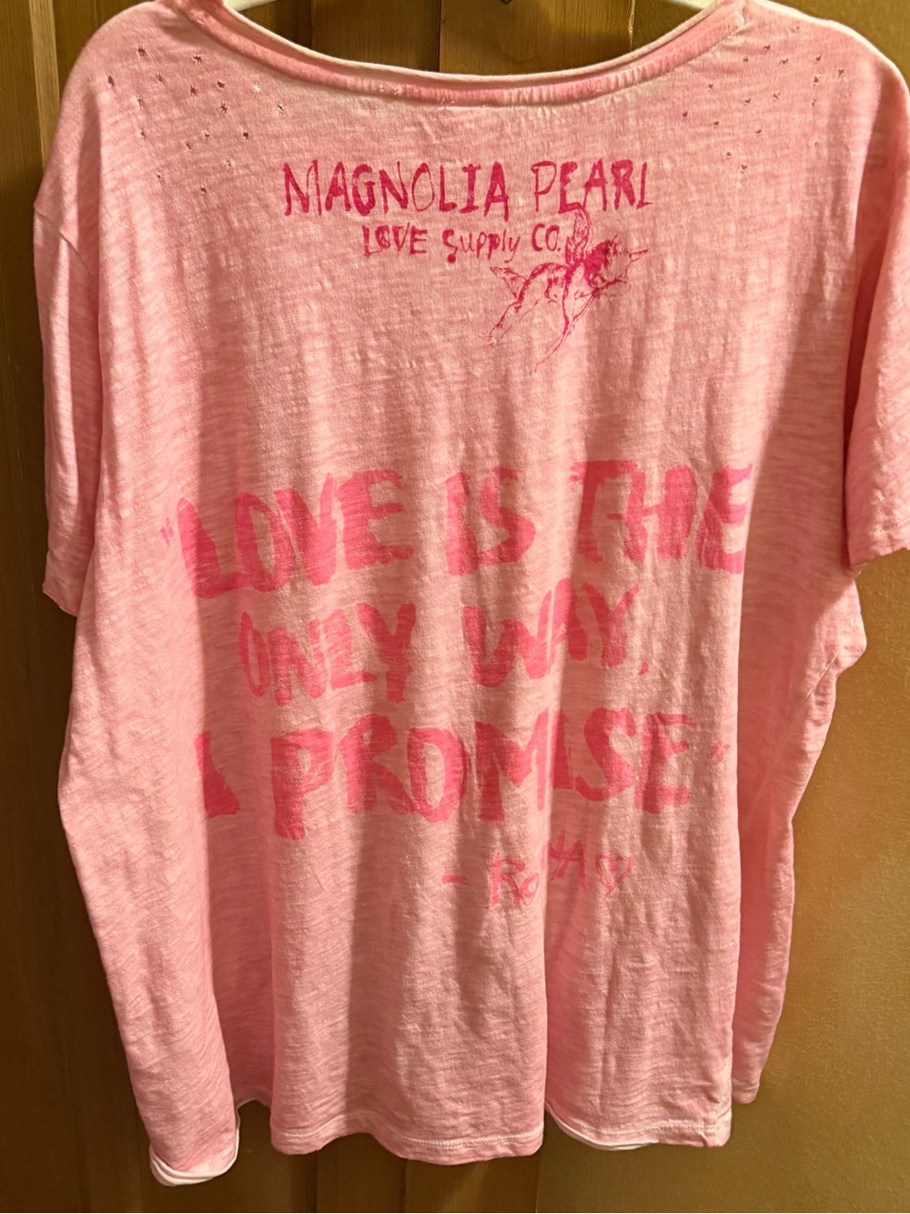 Pearl Magnolia Malibu Tee soft pink & hot New never worn W/Magnolia Tag only O/S - Picture 7 of 9